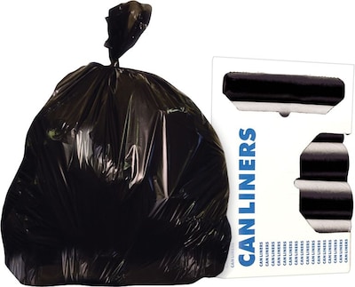 Heritage, Trash Bags, 30-33 Gallon, 33x39, Reprocessed Resin, 1.2 Mil, Black, 100 CT, 4 rolls of 25 bags per roll