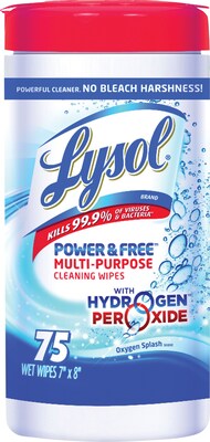 Lysol® Power & Free™ Multi-Purpose Wipes, 75 Wipes/Pack