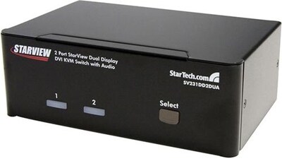 Startech SV231DD2DUA Dual DVI USB KVM Switch With Audio and USB Hub; 2 Ports