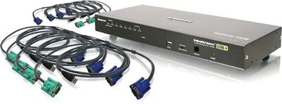 Iogear® GCS1808KITU USB PS/2 Combo VGA KVM Switch With USB KVM Cables; 8 Ports