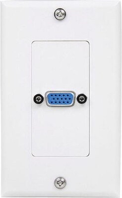 Startech VGAPLATE Single Outlet 15-Pin Female VGA Wall Plate, White