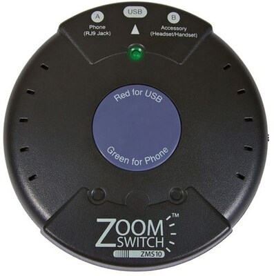 ZoomSwitch™ ZMS10-C Headset Switch For Phone and PC VIA USB