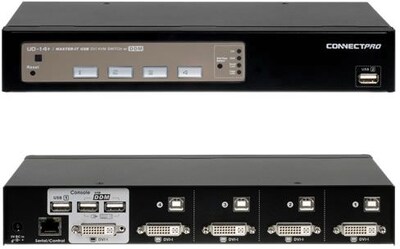 ConnectPro™ UD-14+KIT DVI KVM Switch With Cable; 4 Ports