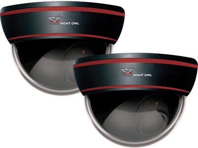 Night Owl DUM-DOME-2B Dome Camera With Flashing LED Light; 2/Pack