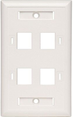 Tripp Lite® N042-001-04 Keystone White Faceplate, 4 Ports