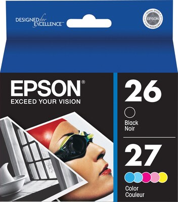 EPSON® T026201/T027201 Black and Color Inkjet Cartridges Multi-pack (2 cart per pack)