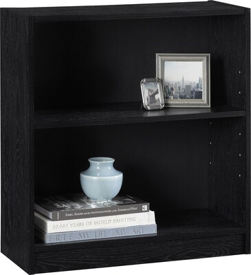Ameriwood Hayden 2-Shelf 30H Bookcase, Midnight Onyx (9613026P)