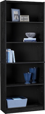 Ameriwood Hayden 5-Shelf 72H Bookcase, Midnight Onyx (9615026P)