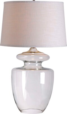 Kenroy Apothecary Table Lamp w/ Clear Glass Finish & 17 White Drum Shade