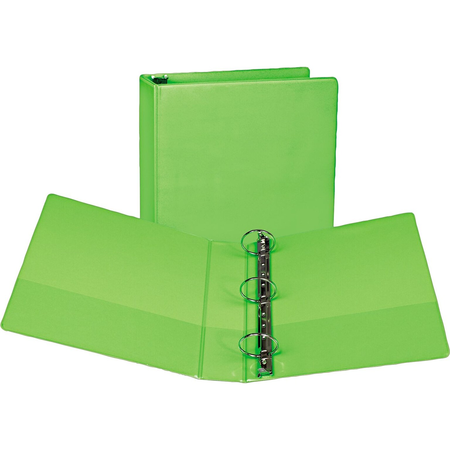 Samsill Earths Choice Plant-Based Durable 2 View Binders, 3-Ring ,Made in USA, Lime Green, 2/Pack (SAMU86678)
