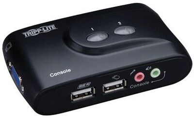 Tripp Lite B004-VUA2-K-R Compact USB KVM Switch With Audio And Cable; 2 Ports
