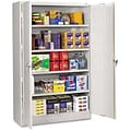 Tennsco Assembled Jumbo Steel Storage Cabinet, 4-Shelf, Light Gray, 78H x 48W x 24D