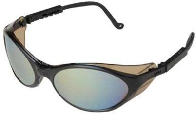 Sperian Bandit™ Safety Spectacle, Polycarbonate, Adjustable Temples & Wrap Around, Mirror, Black