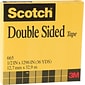 Scotch® Permanent Double Sided Tape Refill, 1/2" x 36 yds. 3" Core, 1 Roll (665)