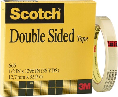 Scotch Permanent Double Sided Tape Refill, 1/2 x 36 yds. (665-121296)