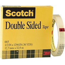 Scotch Permanent Double Sided Tape Refill, 1/2 x 36 yds. (665-121296)