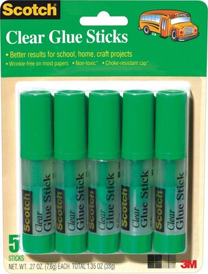 Scotch Washable Glue Sticks, 0.27 5/Pack (6008CGS5)