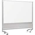 Best-Rite D.O.C. Porcelain Mobile Dry-Erase Whiteboard, Anodized Aluminum Frame, 6 x 6 (661AG-DD)