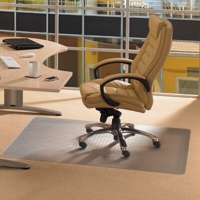 Floortex Cleartex Advantagemat Carpet Chair Mat, 45" x 53'', Designed for Low-Pile Carpet, Clear (PF1113425EV)