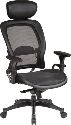 Office Star® SPACE® Mesh Managers Chair with Adjustable Headrest, Black