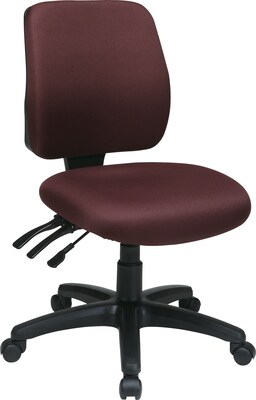 Office Star WorkSmart™ FreeFlex® Fabric Mid Back Ergonomic Task Chair without Arm, Burgundy