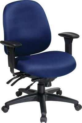Office Star WorkSmart™ Fabric Mid Back Task Office Chair with Seat Slider, Navy