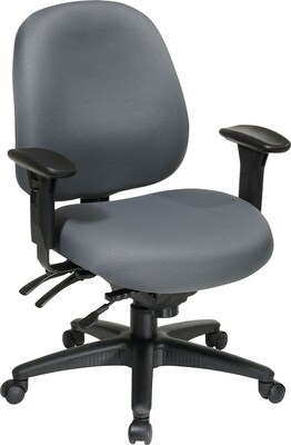 Office Star WorkSmart™ Fabric Mid Back Task Office Chair with Seat Slider, Gray