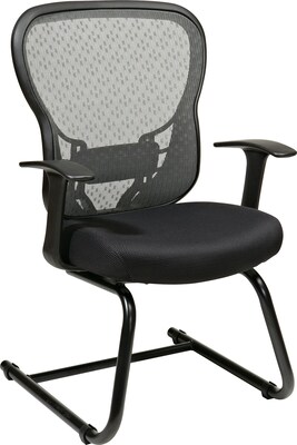 Office Star Space® Mesh Deluxe Visitor Chair with R2 SpaceGrid® Back, Black