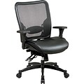 Office Star Space® Leather Ergonomic Chair with Breathable Mesh Back, Black