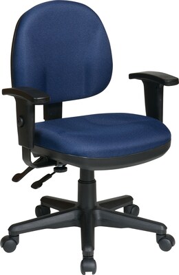 Office Star WorkSmart™ Polyester Ergonomic Managers Chair with Adjustable Arm, Navy
