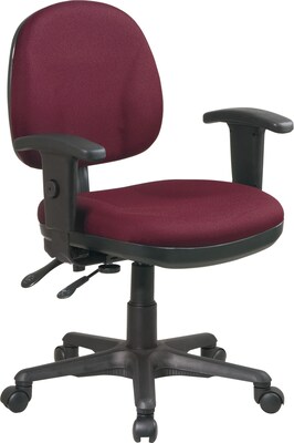 Office Star WorkSmart™ Polyester Ergonomic Managers Chair with Adjustable Arm, Burgundy