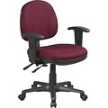 Office Star WorkSmart™ Polyester Ergonomic Managers Chair with Adjustable Arm, Burgundy