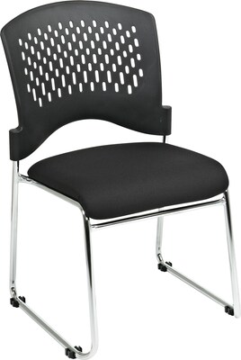 Office Star Proline II® Plastic Back and Coal FreeFlex® Fabric Guest Chair, Black