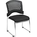 Office Star Proline II® Chrome Finish Frame Plastic Back and Fabric Guest Chair, Black