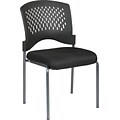 Office Star Proline II® Fabric Armless Guest Chair with Plastic Wrap Around Back, Black