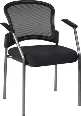 Office Star Proline II® Fabric Titanium Finish Guest Chair, Black