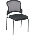 Office Star Proline II® ProGrid® Back Fabric Titanium Finish Armless Guest Chair, Black