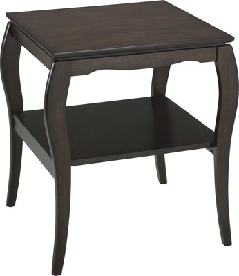 Office Star Brighton 24 H x 21 1/2 W x 21 1/2 D Veneers and Solid Wood End Table, Mocha