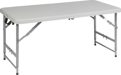 Office Star WorkSmart™ 29 1/4 H x 48 W x 24 D Resin Fold in Half Multi Purpose Table, Gray