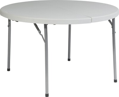 Office Star WorkSmart™ 29 1/4H x 48W x 48D Resin Round Fold in Half Multi Purpose Table, White