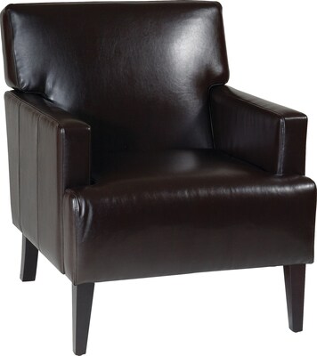 Office Star Avenue Six® Eco Leather Carrington Arm Upholstered Chair, Espresso