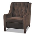 Office Star Avenue Six® Wood Curves Tufted Accent Chair, Chocolate Velvet