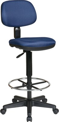 Office Star WorkSmart™ Fabric Sculptured Seat and Back Drafting Chair, Navy