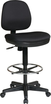 Office Star WorkSmart™ Fabric Contemporary Drafting Chair with Flex Back, Black