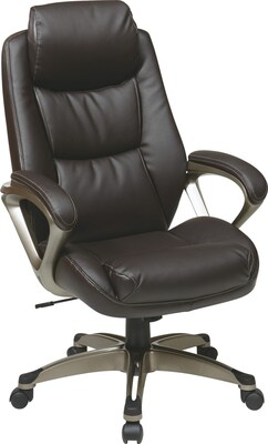 Office Star WorkSmart™ Eco Leather Executive Chair with Headrest, Espresso