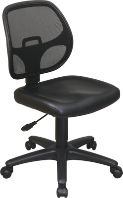 Office Star Mesh Screen Back Task Chair, Black Vinyl