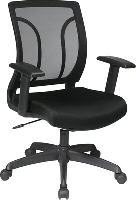 Office Star WorkSmart™ Mesh Screen Back Chair with Height Adjustable Arm, Black