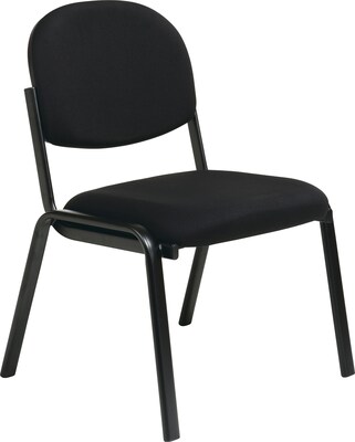 Office Star WorkSmart™ Fabric Armless Guest Chair, Black