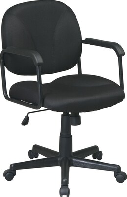 Office Star WorkSmart™ Back Executive Chair with Fabric Seat and Back, Black