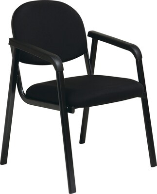 Office Star WorkSmart™ Fabric Guest Chair with Designer Plastic Shell Back, Black